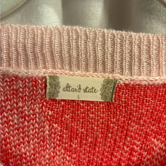 Altar'd State Pink and White Smiley Face Sweater - Picture 3 of 4